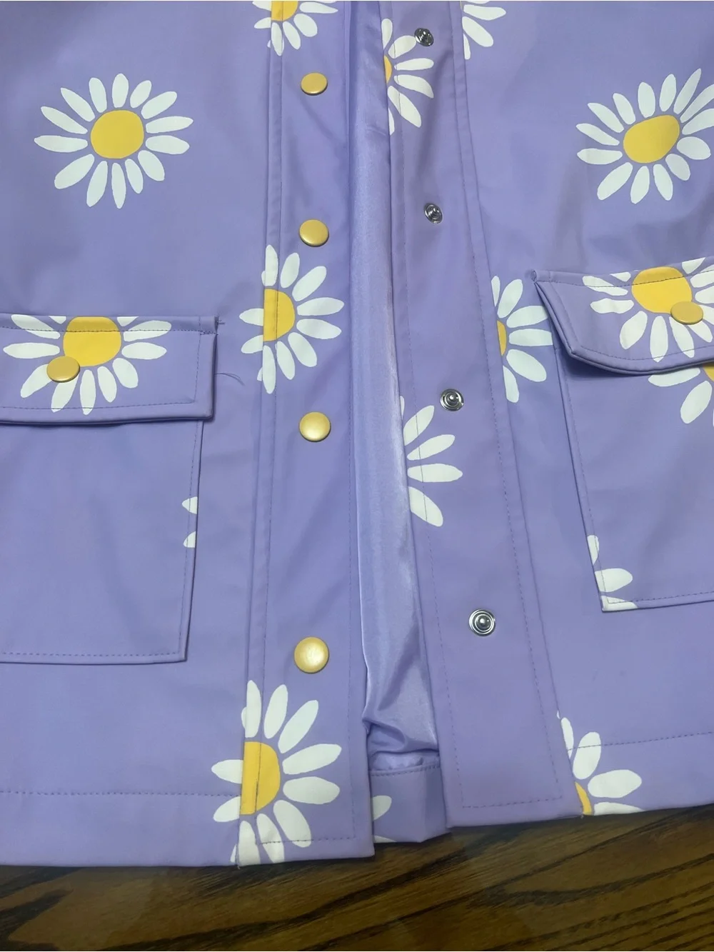 Old Navy Lavender Daisy Raincoat with Hood